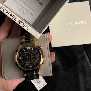 Michael Kors black and gold watch